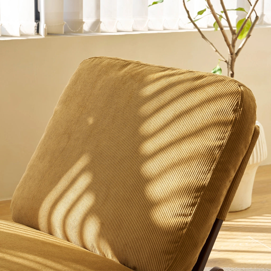 Poltrona a Dondolo Imbottita ¨C MINIMAL ¨C Tessuto, Struttura in Legno