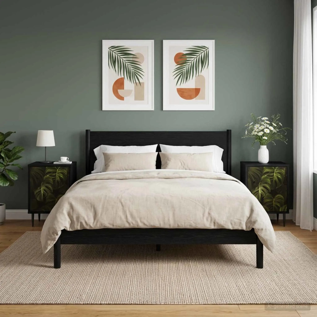 Armadio da Notte ELBURG 2 pz Rovere Nero 36 x 33 x 51 cm 8007238