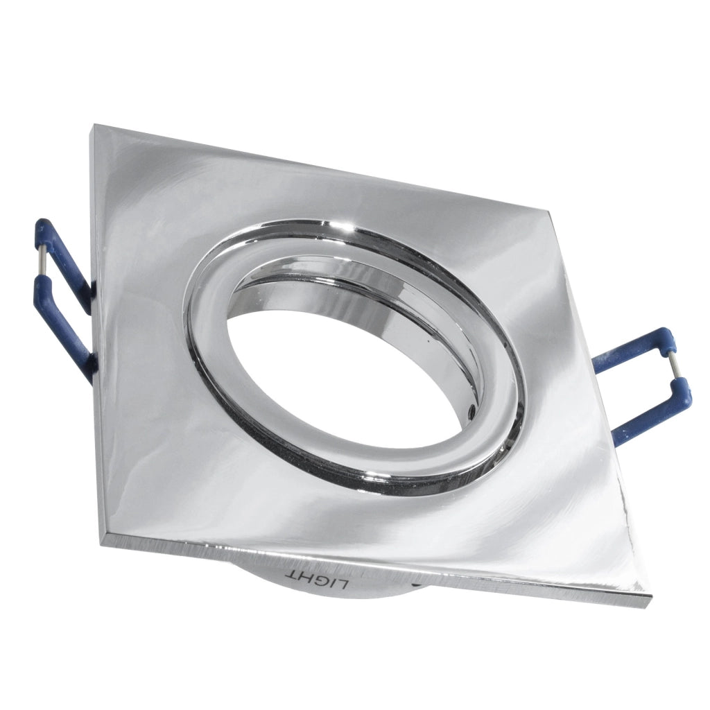 Faretto ad incasso LED 8W GU10 cromato lucido quadrato foro 70mm moderno orientabile luce soffitto cucina corridoio CROMATO 6000K