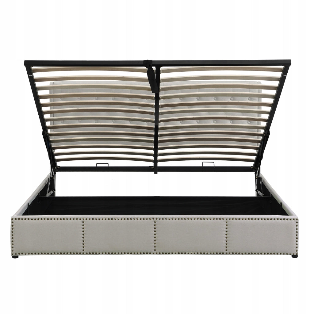 Letto imbottito 140x190 - Xylo - Cotone, sistema idraulico