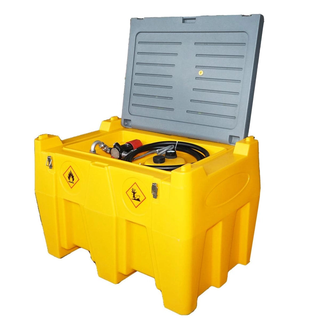 Serbatoio per gasolio da 480 Litri con impianto di trasferimento 12V/200W, Portata 60 L/min., Serbatoio per Carburante Portatile