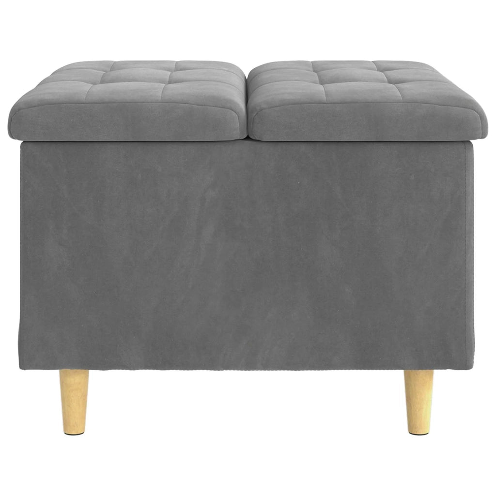 Pouf contenitore Grigio scuro 60 x 60 x 45 cm Velluto 876826