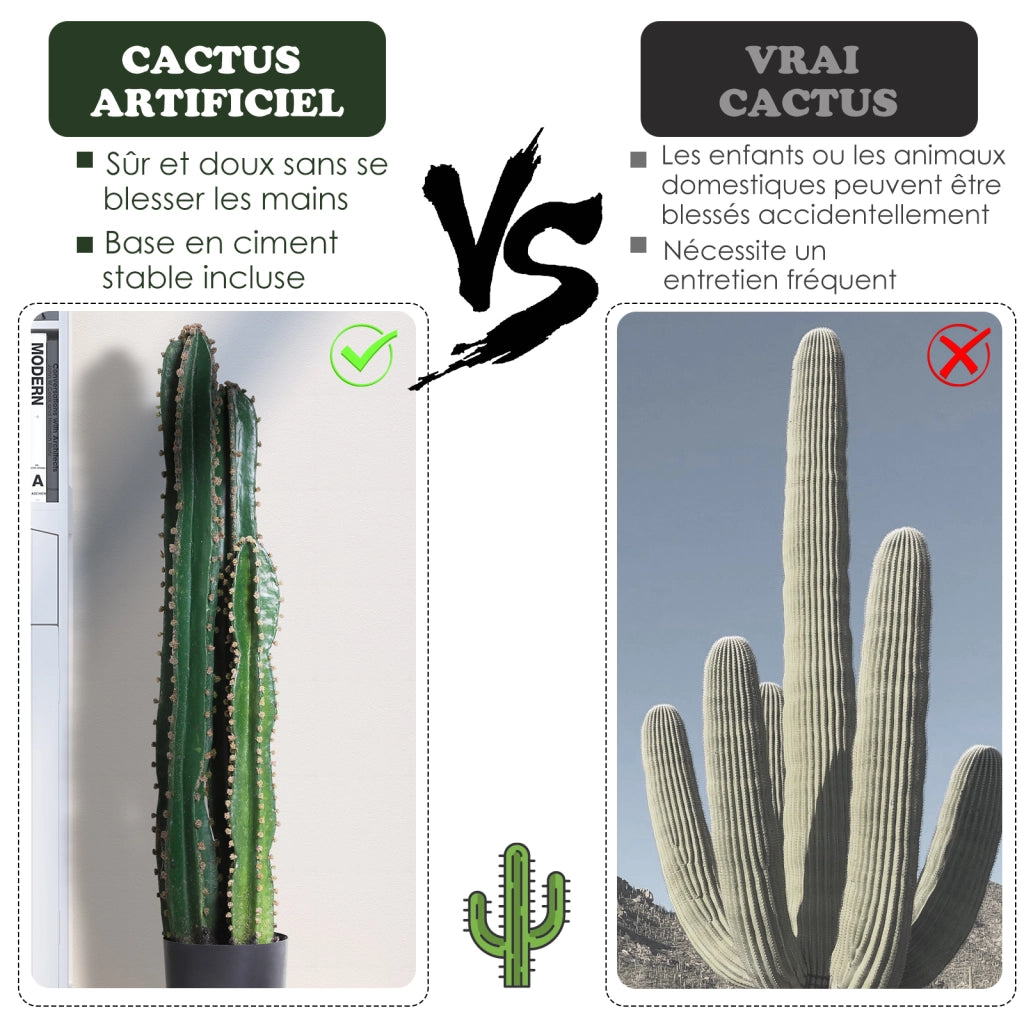 Pianta artificiale cactus grande realismo ¨C zephmum ¨C verde ? 17x98 cm