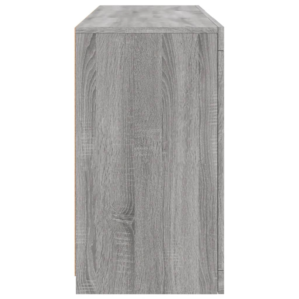 Buffet credenza cassettiera armadio mobile contenitore organizer per cucina soggiorno salotto con luci LED Sonoma 123 x 37 x 67 cm grigio 02_0030050