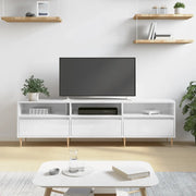 Mobile Porta TV-Mobile per TV-Credenza TV Bianco Lucido 150x30x44,5 cm Legno Multistrato