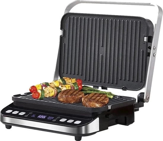 Apparecchio Grill a Contatto - Griglia per Panini - 2000Watt - 180 °C - Apparecchio per Tosti - Piastre Rimosibili/Rotabili