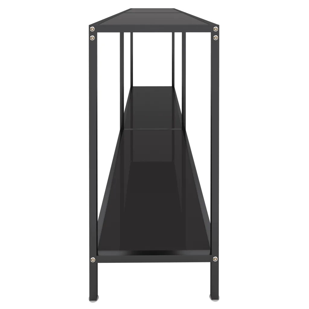 Tavolo Consolle Nero 180x35x75,5 cm in Vetro Temperato 331703