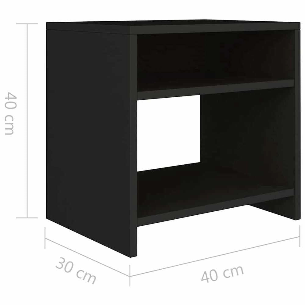 Bedside Tables 2 Pcs. Black 40x30x40 Cm Wood Material