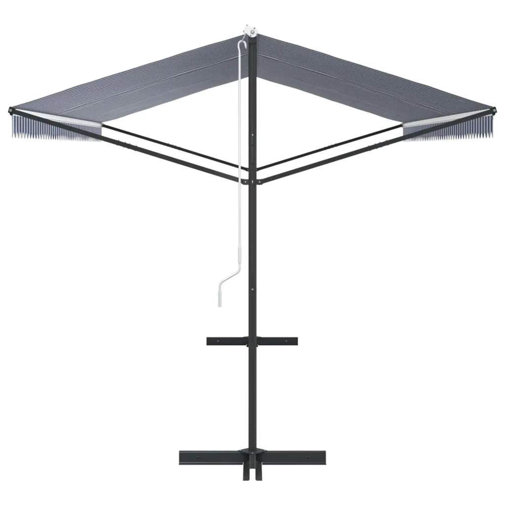 Tenda da Sole Blu e Bianca 500x300 cm in Tessuto e Acciaio 368933