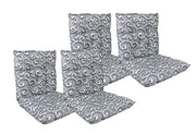 Set Cuscini Sedia Con Schienale Imbottiti Con Laccetti Banda Elastica 40 x 80 Cm InalayGrigio - 4 Pezzi