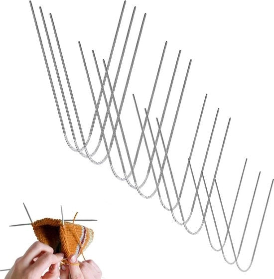 Set di 12 aghi in acciaio inossidabile a testa rotonda - aghi per calze, maniche, cappelli e guanti - 2 mm 3 mm 4 mm 5 mm
