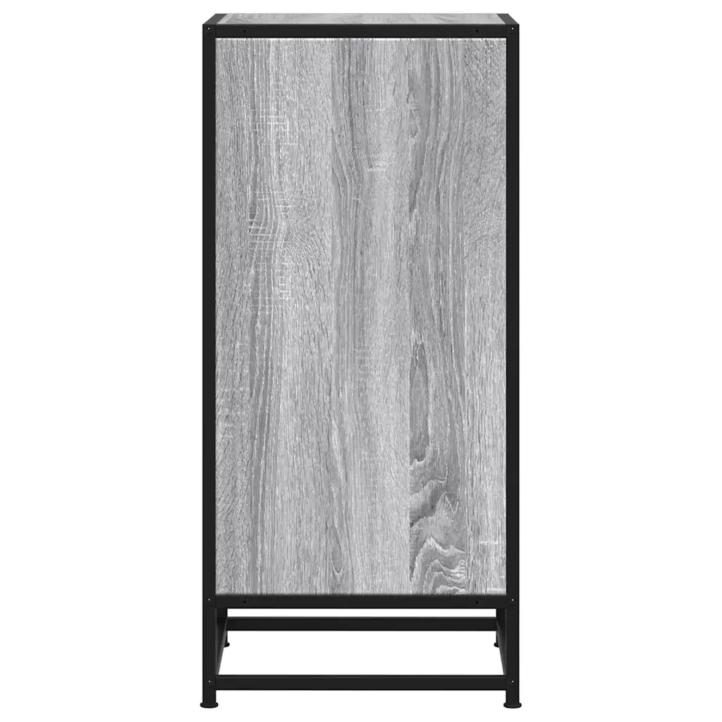 Credenza Grigio Sonoma 35,5x35x76 cm in Truciolato e Metallo 848952