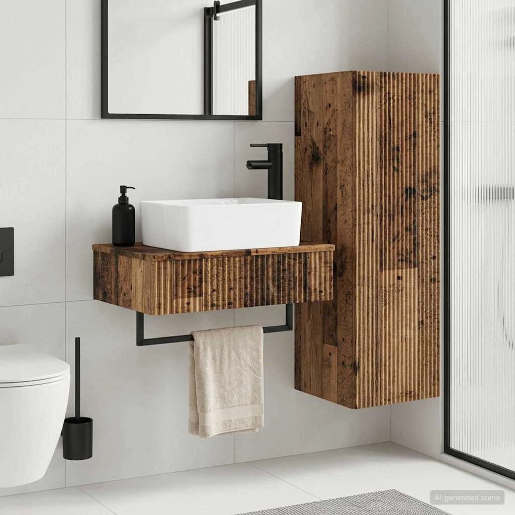 Set di mobili per il bagno 2 pz Legno antico 33 x 34,5 x 100 cm 3406111