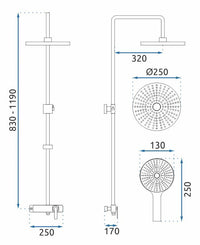 Set Doccia Rea Rebel Black Matt
