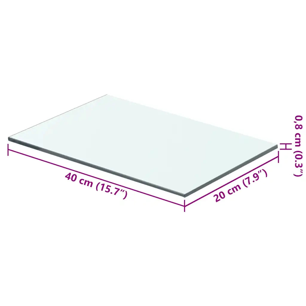 Mensola | Ripiano | Scaffale in Vetro Trasparente 40x20 cm