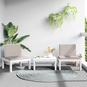 Set Salotto da Giardino 3 pz con Cuscini Bianco in PP 3203732