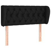 Testiera | Testata ad Orecchio Nera 103x23x78/88 cm in Tessuto