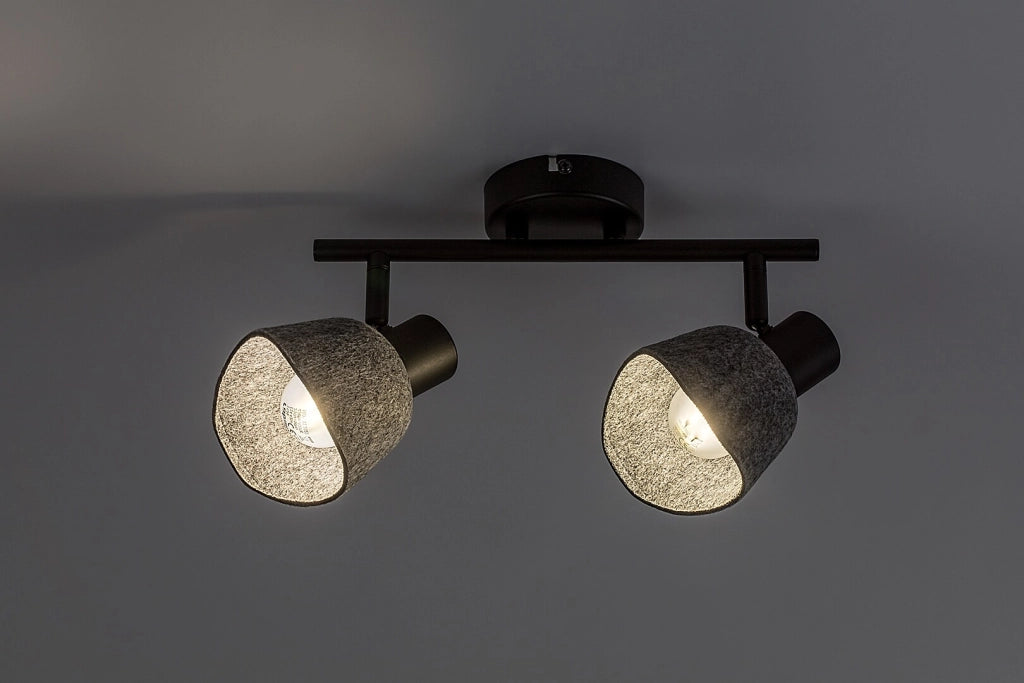 Plafoniera Rabalux Farelia 2xE14 orientabili feltro grigio nera