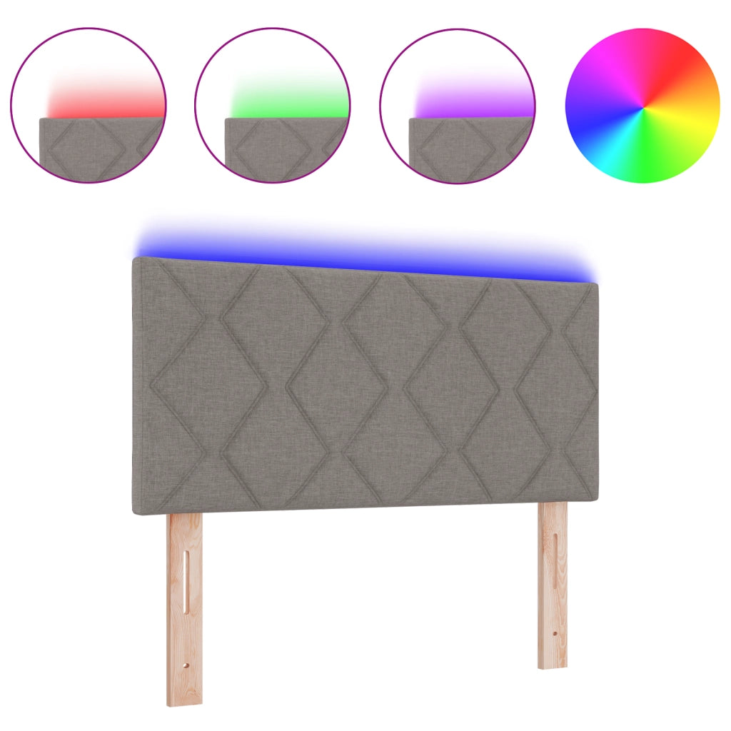 Testata LED  Design Blocchi di Diamante Tortora 100 cm Tessuto