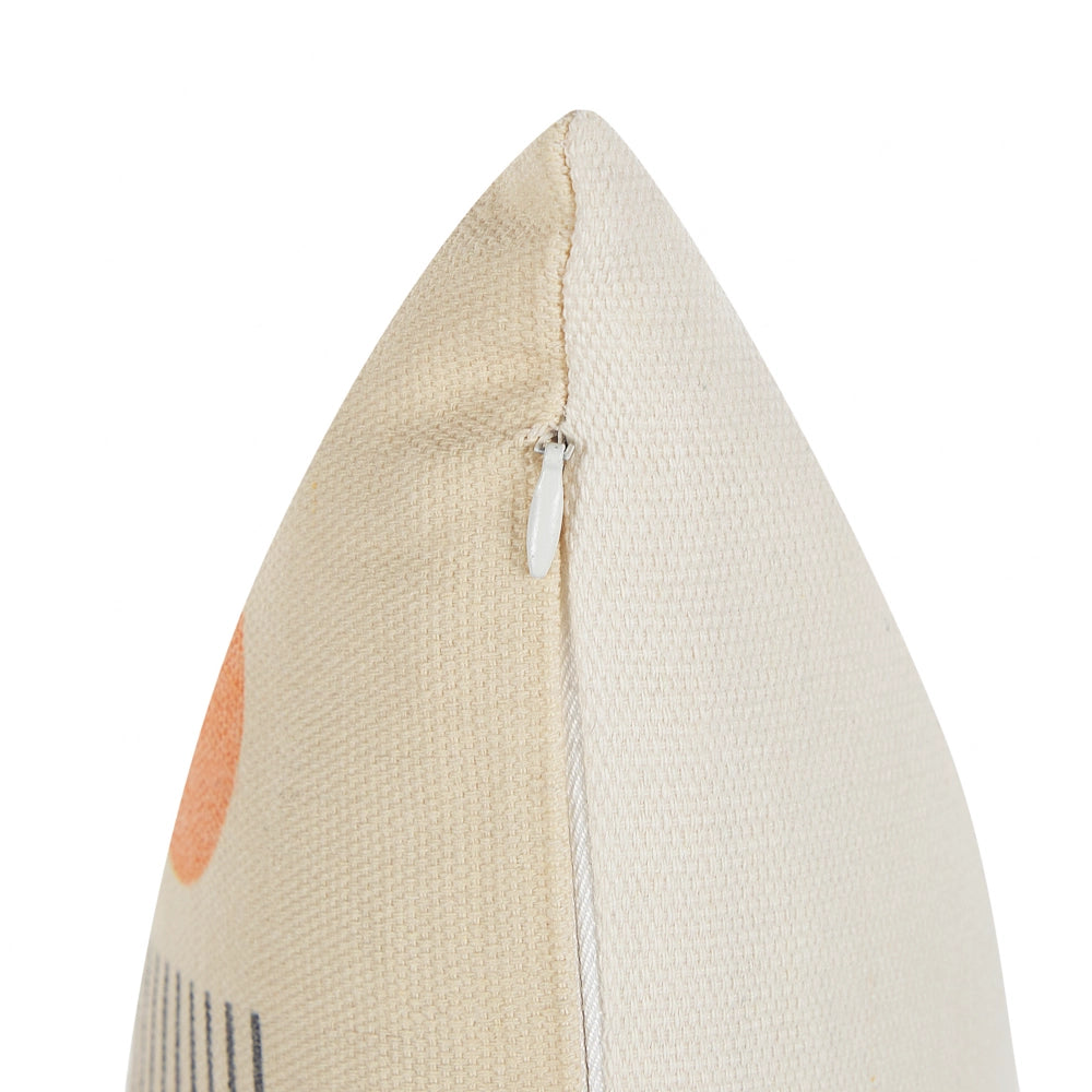 Set di 2 cuscini beige e grigio misto cotone e poliestere 45 x 45 cm decorativo morbido accessorio per la casa stampa geometrica
