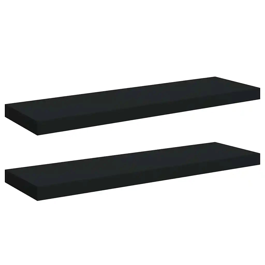 Scaffali a Parete 2 pz Neri 80x23,5x3,8 cm in MDF 323836