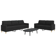 vidaXL Set di Divani 2 pz Nero in Tessuto