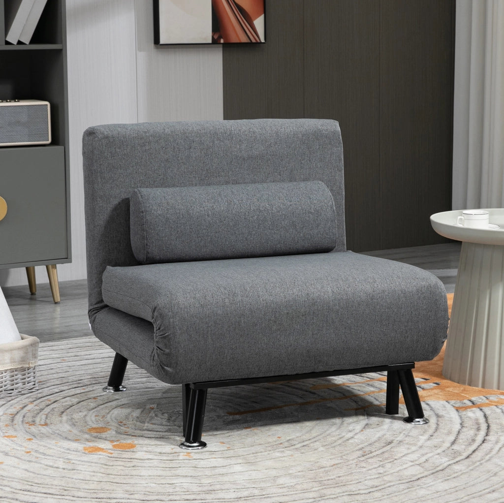 Poltrona letto pieghevole in grigio scuro 75 x 70 cm