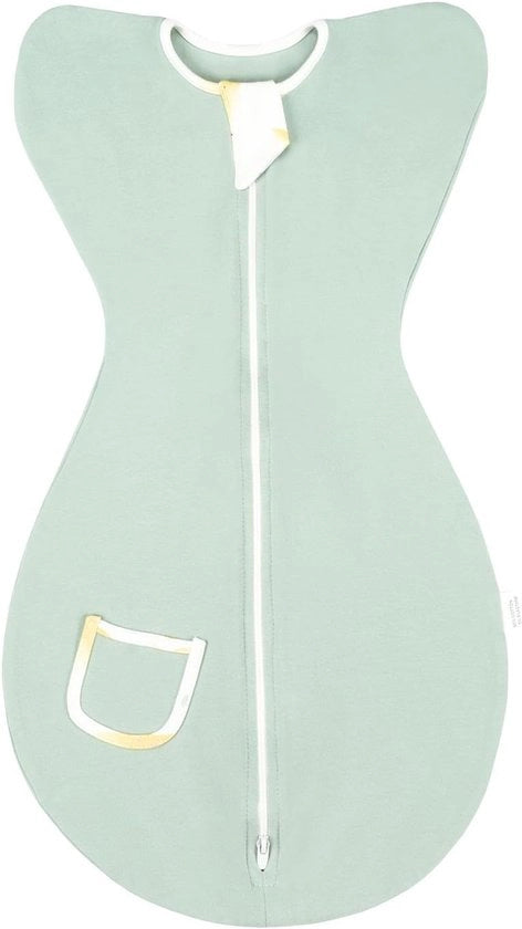 Sacco per neonati con braccia, transitivo, in cotone al 100% con cappuccino 2 in 1, leggero, per bambini da 0 a 3 mesi, disponibile per neonati maschi e femmine, colore giallo-verde.