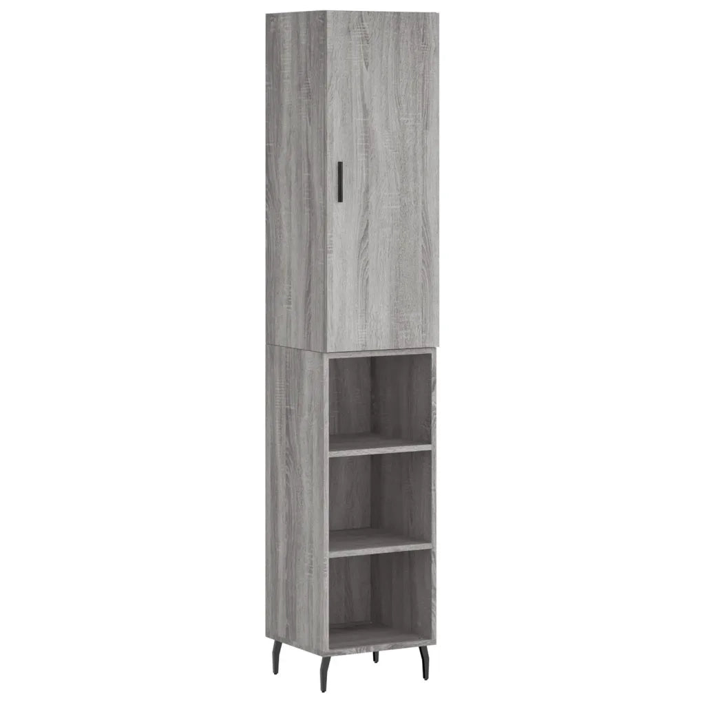Credenza | Madia | Buffet da pranzo | Armadio da pranzo Grigio Sonoma 34,5x34x180 cm in Legno Multistrato