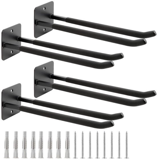 Garagehaak extra lungo - progetto robusto - set da 4 - acciaio