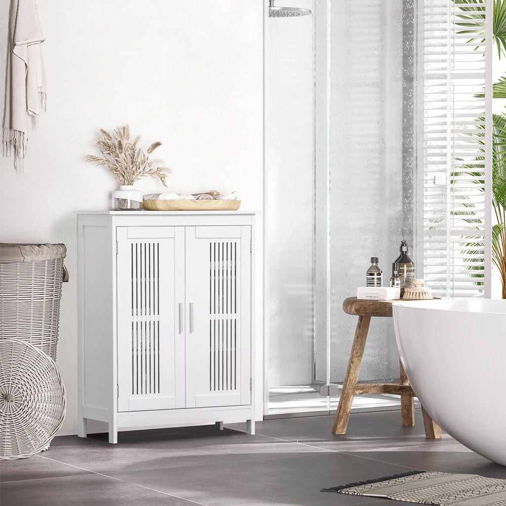 Armadietto Bagno con 3 Ripiani Regolabili e Ante ¨C Zephmum ¨C 60x30x80 Bianco