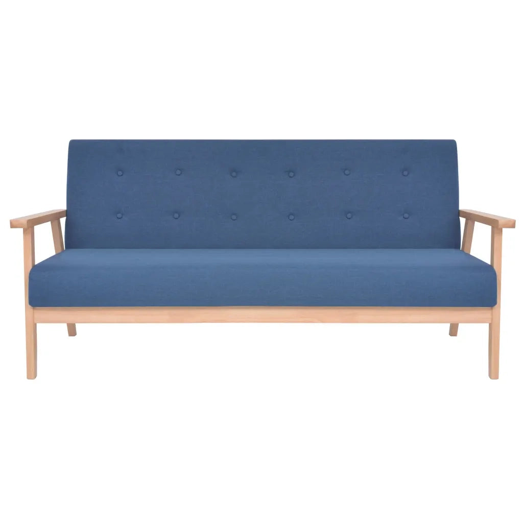 Divano a 3 Posti-Sofa 3 Posti in Tessuto Blu