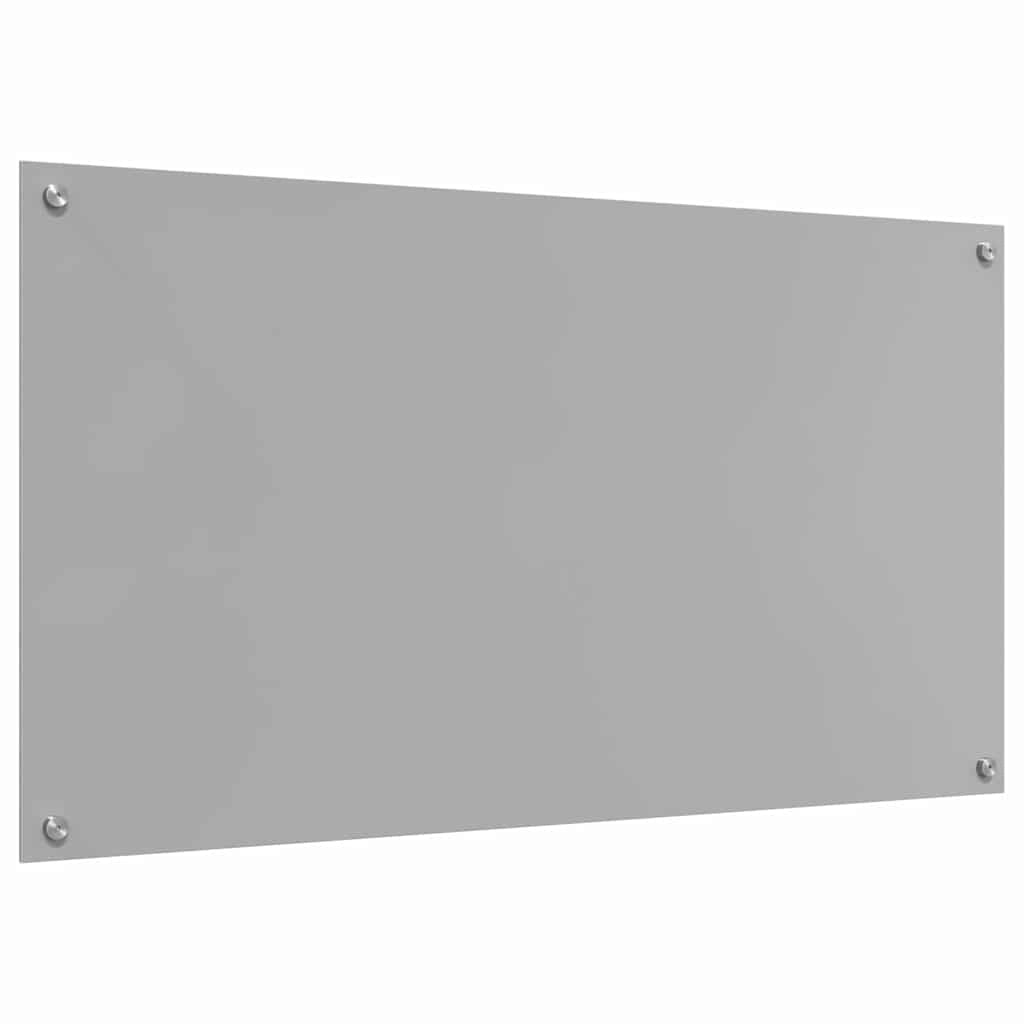 Set di 2 paraschizzi da cucina dal design moderno ed elegante 110 x 60 cm resistenti al calore vetro temperato grigio chiaro 02_0056270