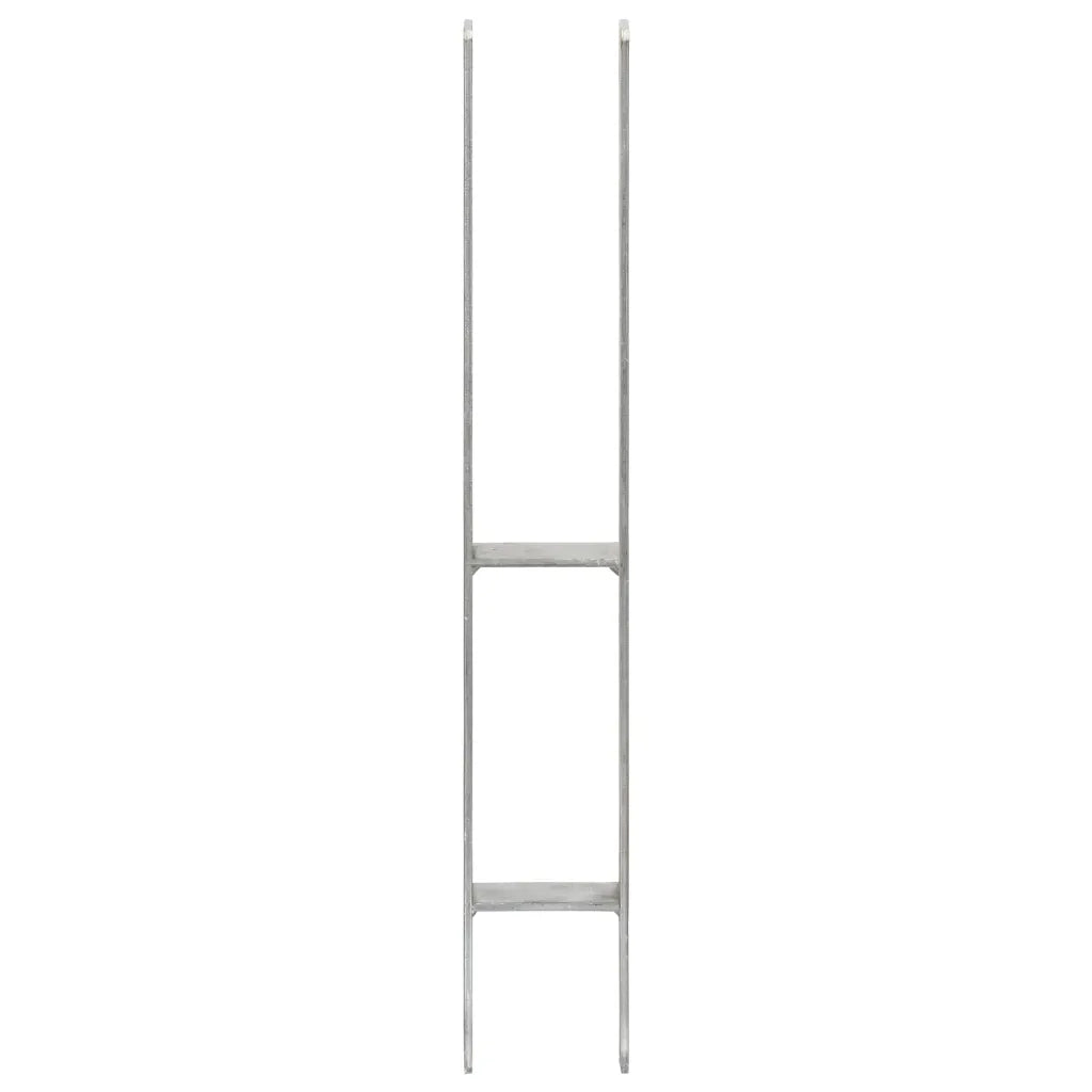 Picchetti per Recinzione 2 pz Argento 8x6x60 cm Acciaio Zincato 145296