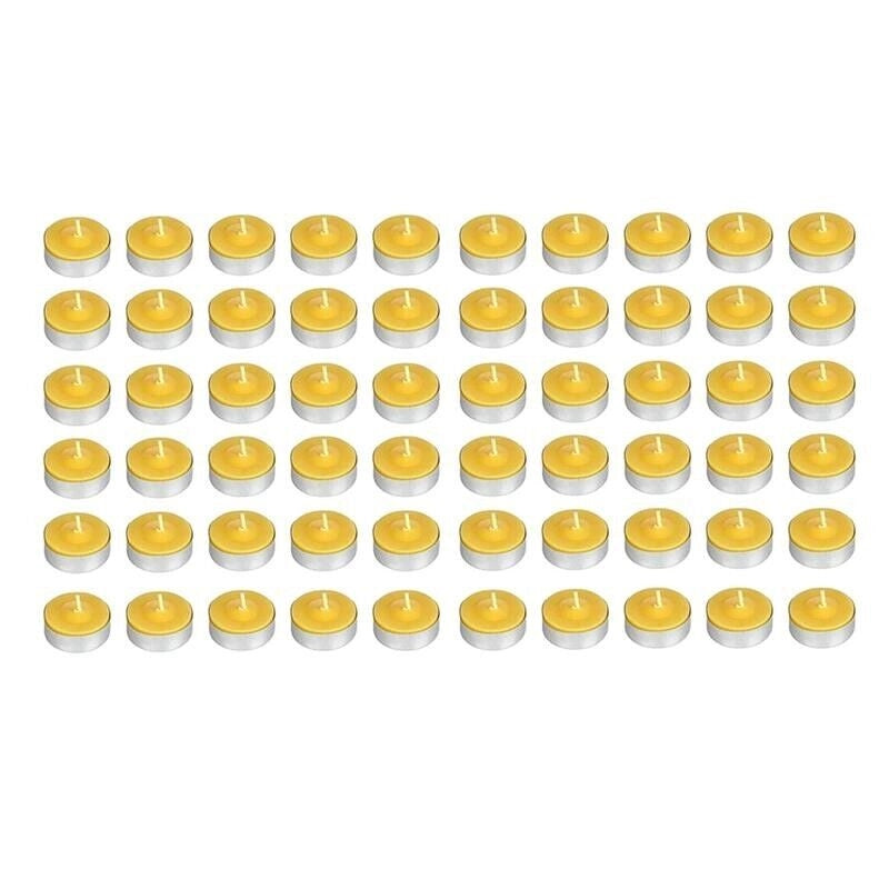 MAURY'S CANDELINE TEA LIGHT 60 PZ GIALLE CON OLIO DI CITRONELLA E BASE IN METALLO