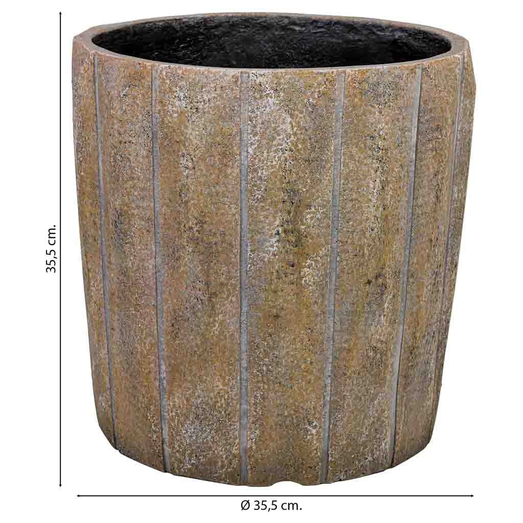 Vaso in fibra di vetro marrone 35,5x35,5x35,5 cm