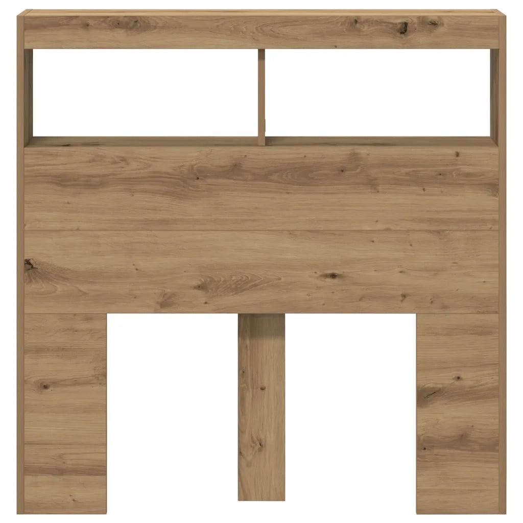 vidaXL Testiera con Contenitore a LED Rovere Artigianale 100x17x102 cm