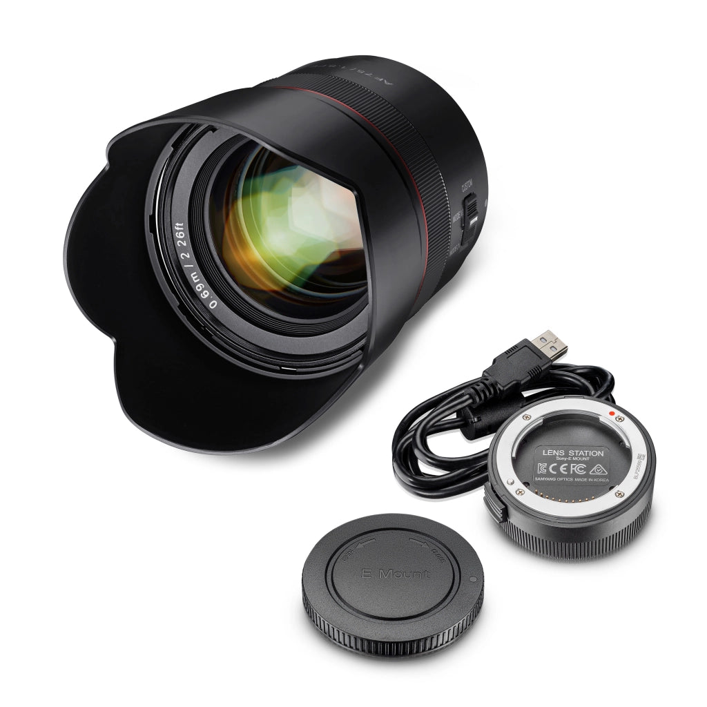 Obiettivo per ritratti fotografici AF 75mm F1.8 FE con Lens Station - Autofocus full-frame APS-C a focale fissa - compatibile con Sony E-mount