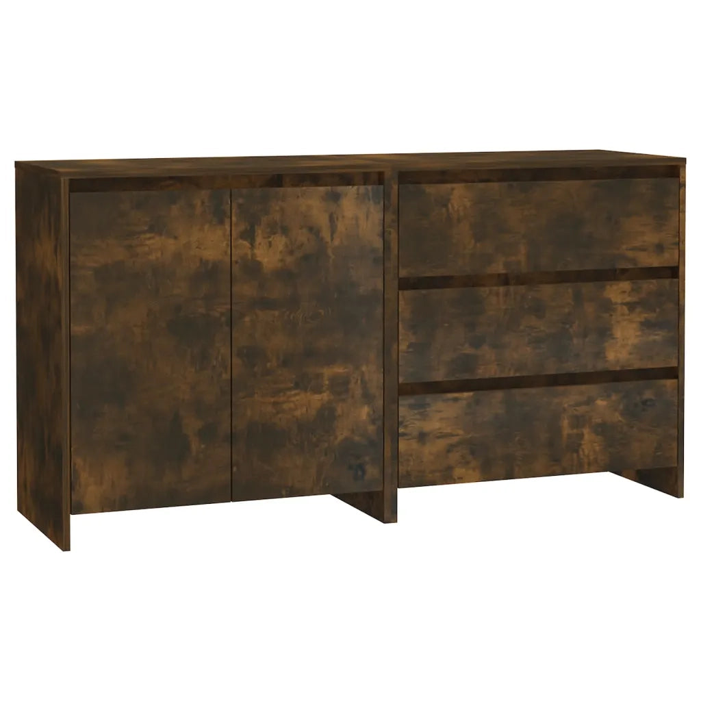 Credenze 2 pz Rovere Fumo in Legno Multistrato 3098062