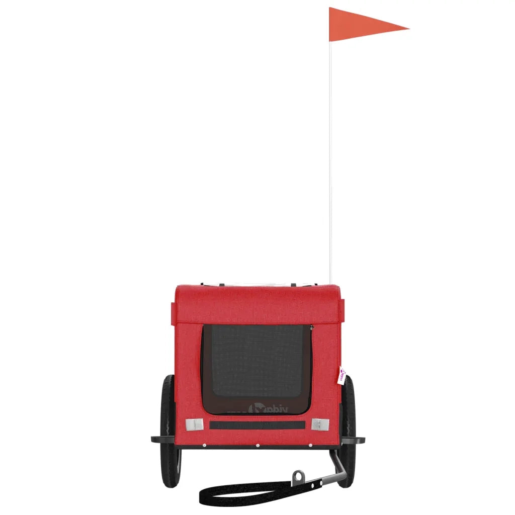 Rimorchio da Bici per Animali Rosso e Nero Oxford e Ferro CFW4479004