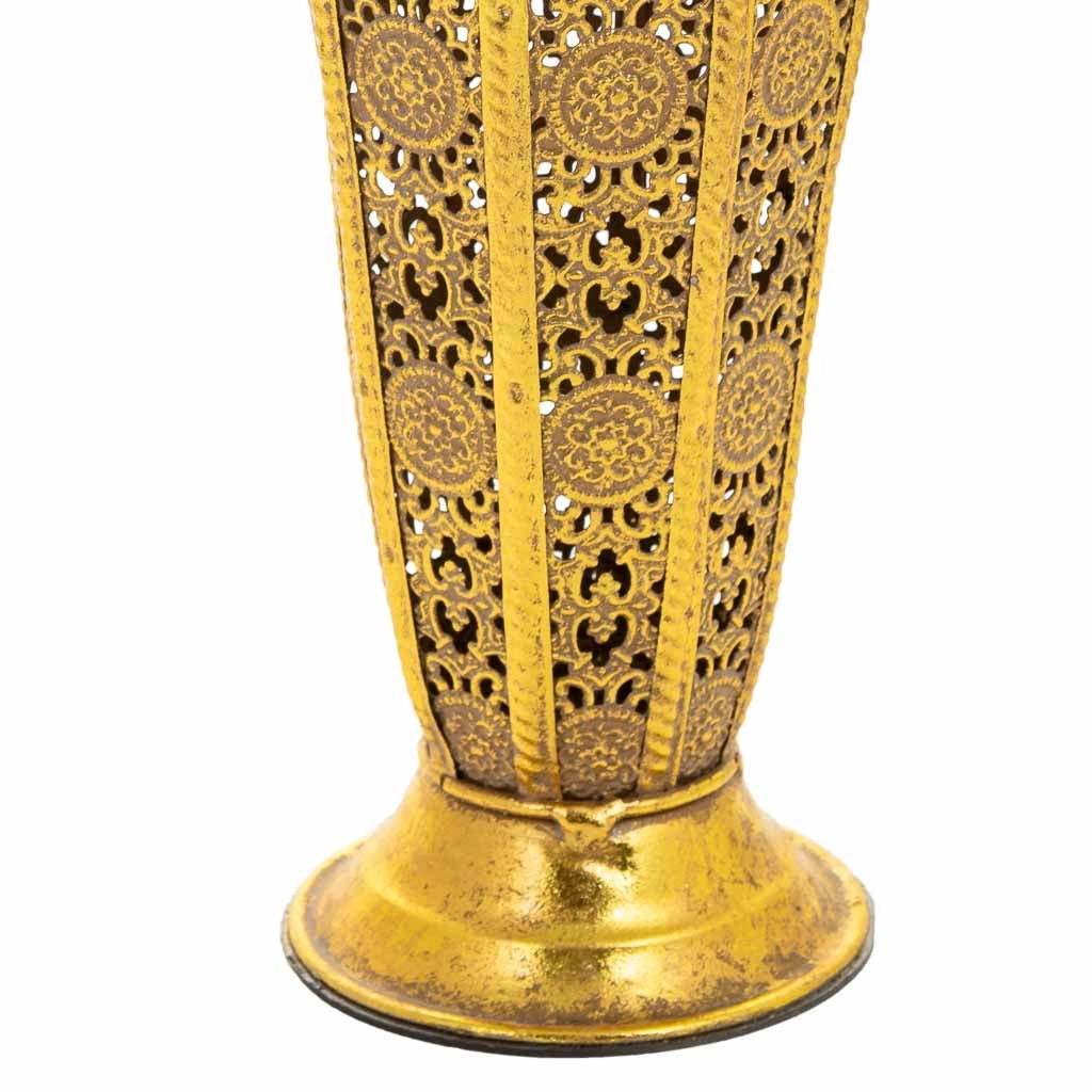 Vaso in metallo dorato 16x12x38,5h cm
