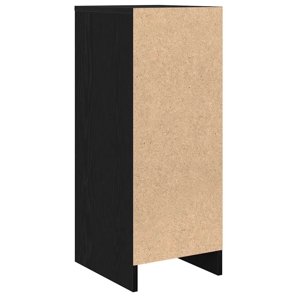 Credenza Rovere Nero 29,5x34x76 cm in Legno Multistrato
