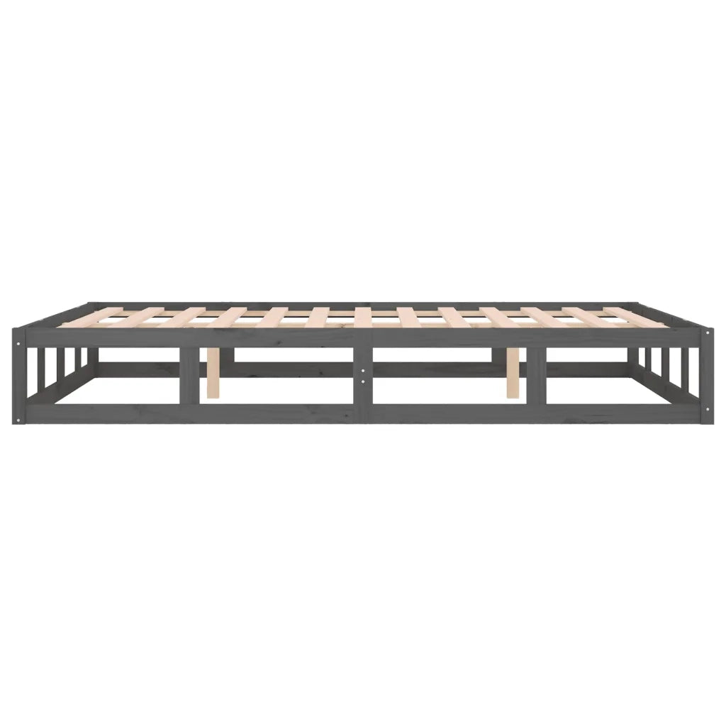 Giroletto-Struttura Letto Grigio 150x200 cm King in Legno Massello
