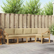Set di divani da esterno con cuscino 5 pcs Bianco e Beige