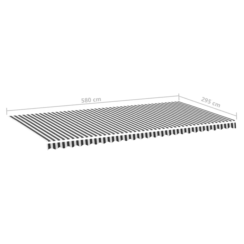 Tessuto di Ricambio per Tenda da Sole Antracite e Bianco 6x3 m cod mxl 15080