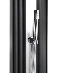 Doccia Solare Ibrida da Giardino 40L Miscelatore e Doccetta Lavapiedi Antracite/Inox