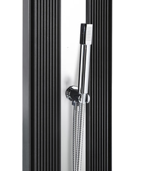 Doccia Solare Ibrida da Giardino 40L Miscelatore e Doccetta Lavapiedi Antracite/Inox