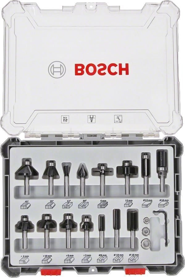 Bosch 2 607 017 471 punta per fresa Set di punte 15 pz