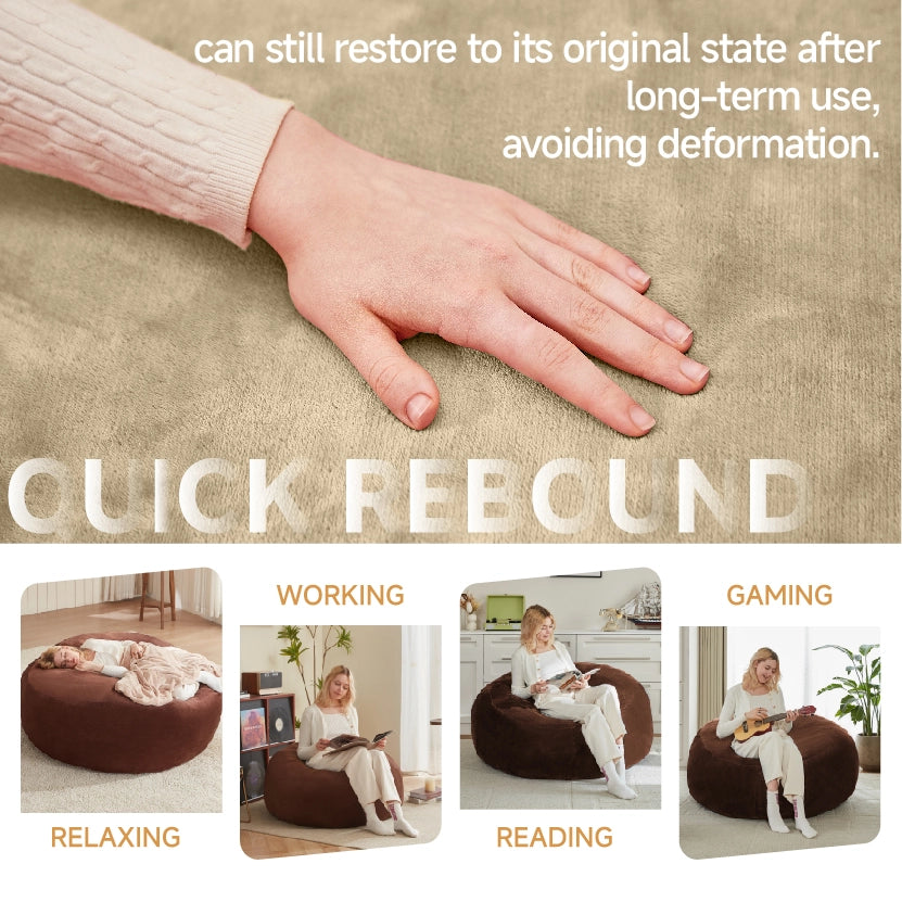 Pouf letto con supporto allevia pressione e forma personalizzabile, sfoderabile, per relax e ospiti, in spugna, apricot