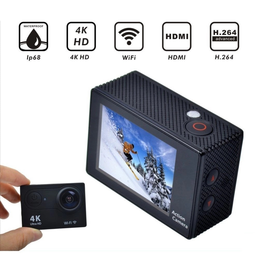 Trade Shop - Action Camera 4k Ultra Hd Pro Cam Wifi Wireless Sport Go Videocamera Subacquea -